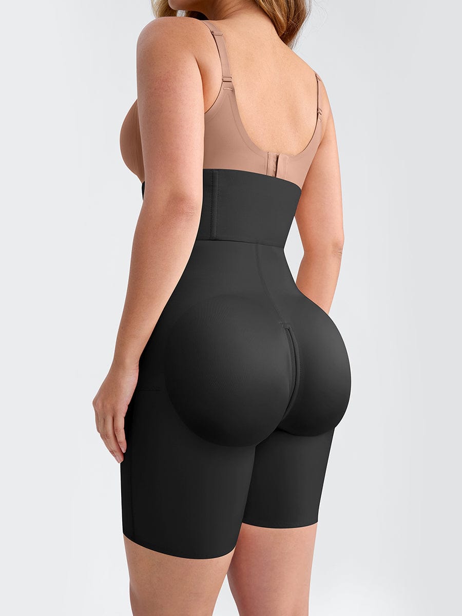 4 Short Steel Bones Waist & Tummy Shaper Butt Lifter Full Body Zipper - FirmaHold