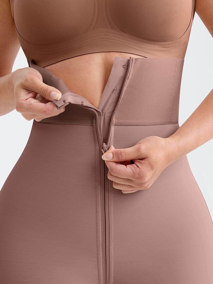 4 Short Steel Bones Waist & Tummy Shaper Butt Lifter Full Body Zipper - FirmaHold