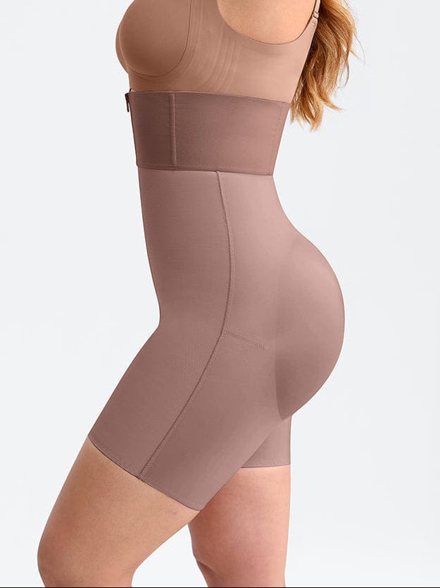 4 Short Steel Bones Waist & Tummy Shaper Butt Lifter Full Body Zipper - FirmaHold