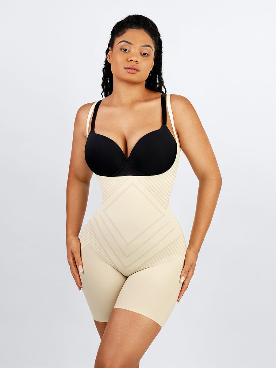 Liquid Spandex Air Slim Open-Bust Mid-Thigh Shaping Boyshort Butt Lifter - FirmaActive