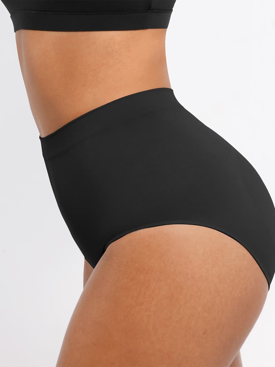 Seamless Mid Waist Tummy Control Brief with Antibacterial Fabric - FirmaHold