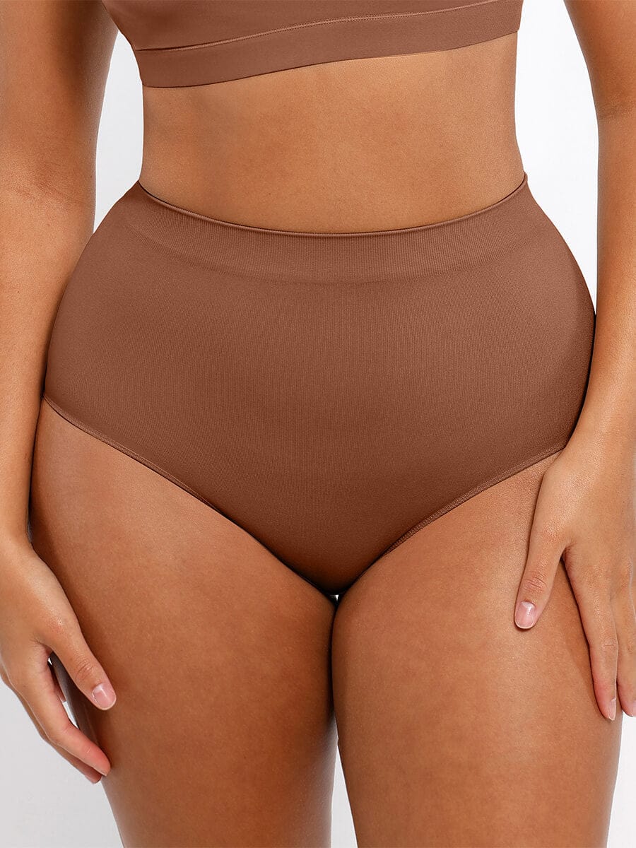 Seamless Mid Waist Tummy Control Brief with Antibacterial Fabric - FirmaHold