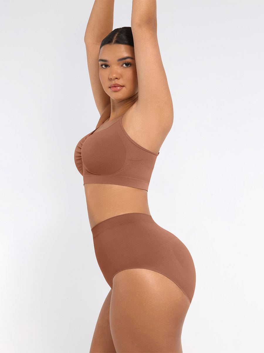Seamless Mid Waist Tummy Control Brief with Antibacterial Fabric - FirmaHold