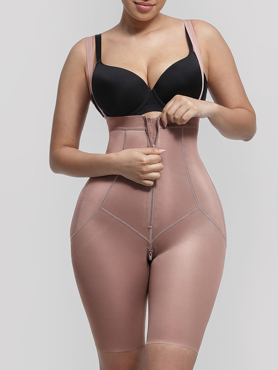 Body Shaper with Removable Shoulder Straps and Clips for Post-Operative Wear - FirmaActive