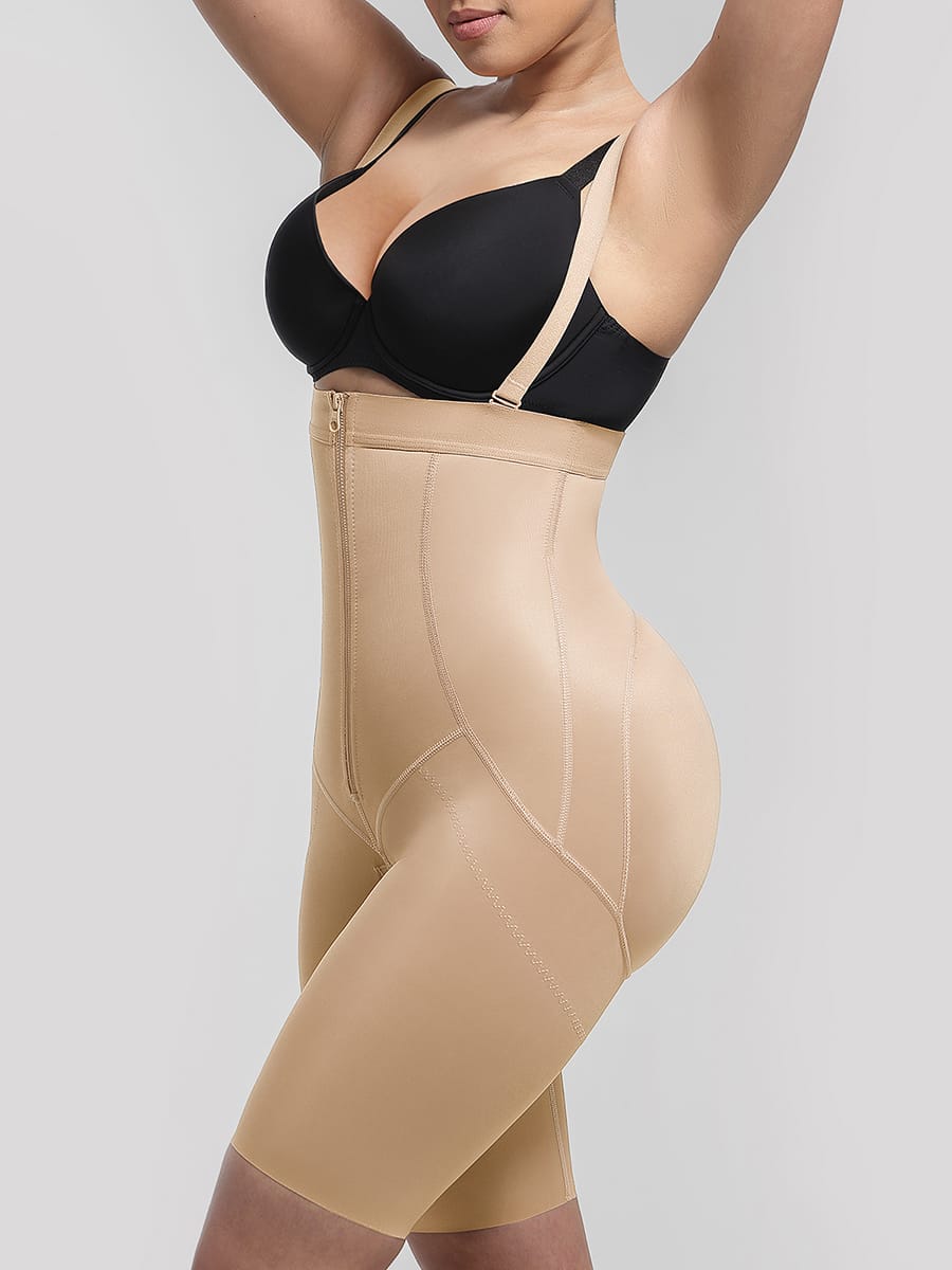 Body Shaper with Removable Shoulder Straps and Clips for Post-Operative Wear - FirmaActive