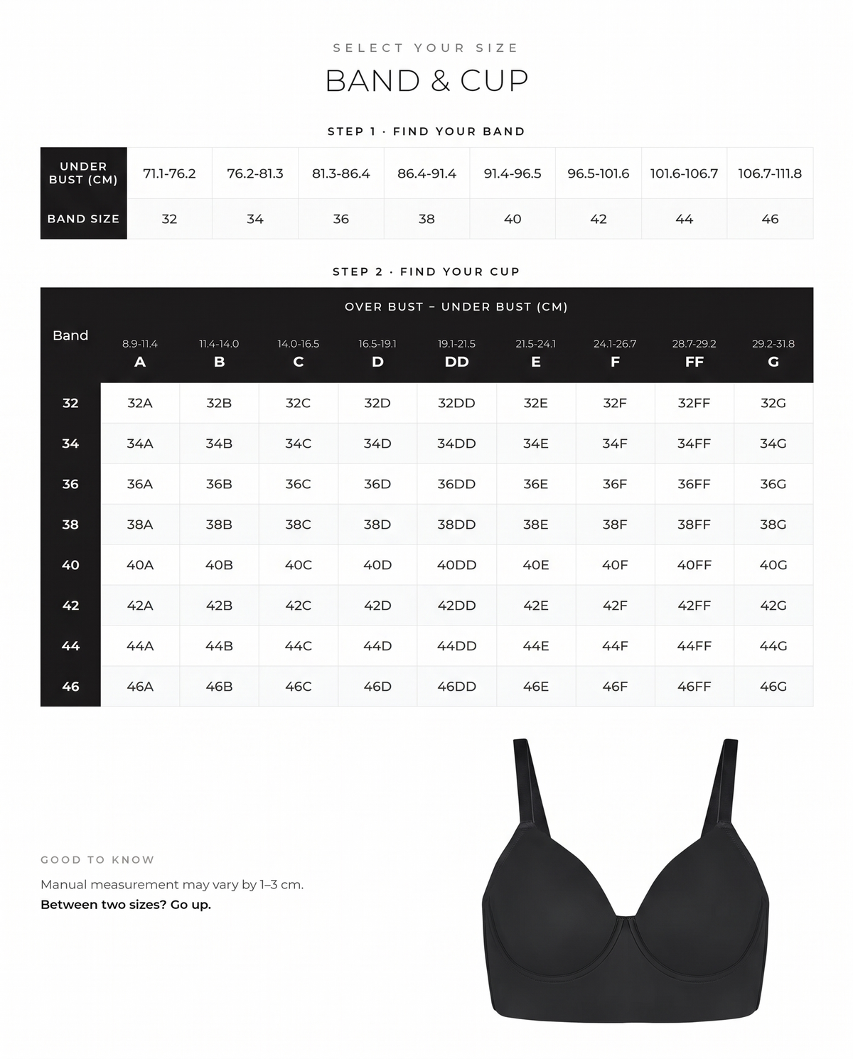 Seamless Minimizer Bra for Comfortable Lift - FirmaSmooth size guide