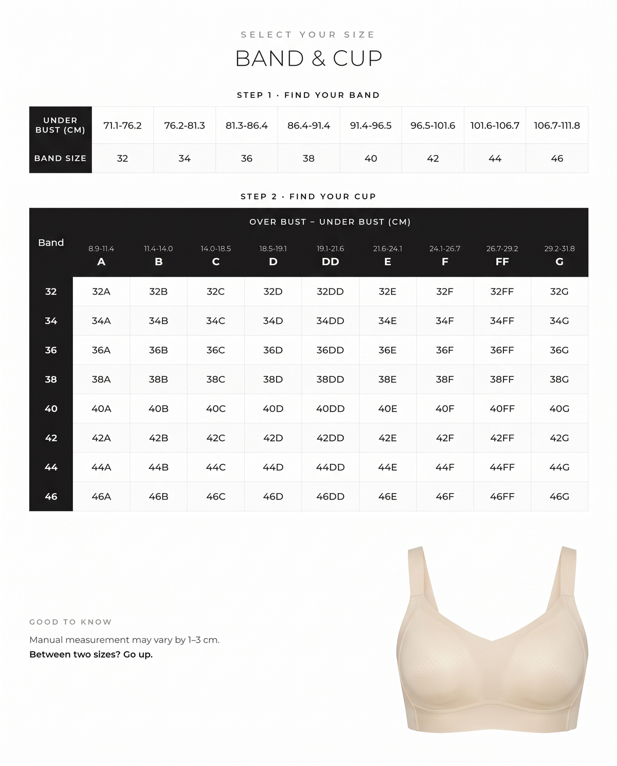 Full Coverage Longline Smoothing Bra - FirmaSmooth size guide