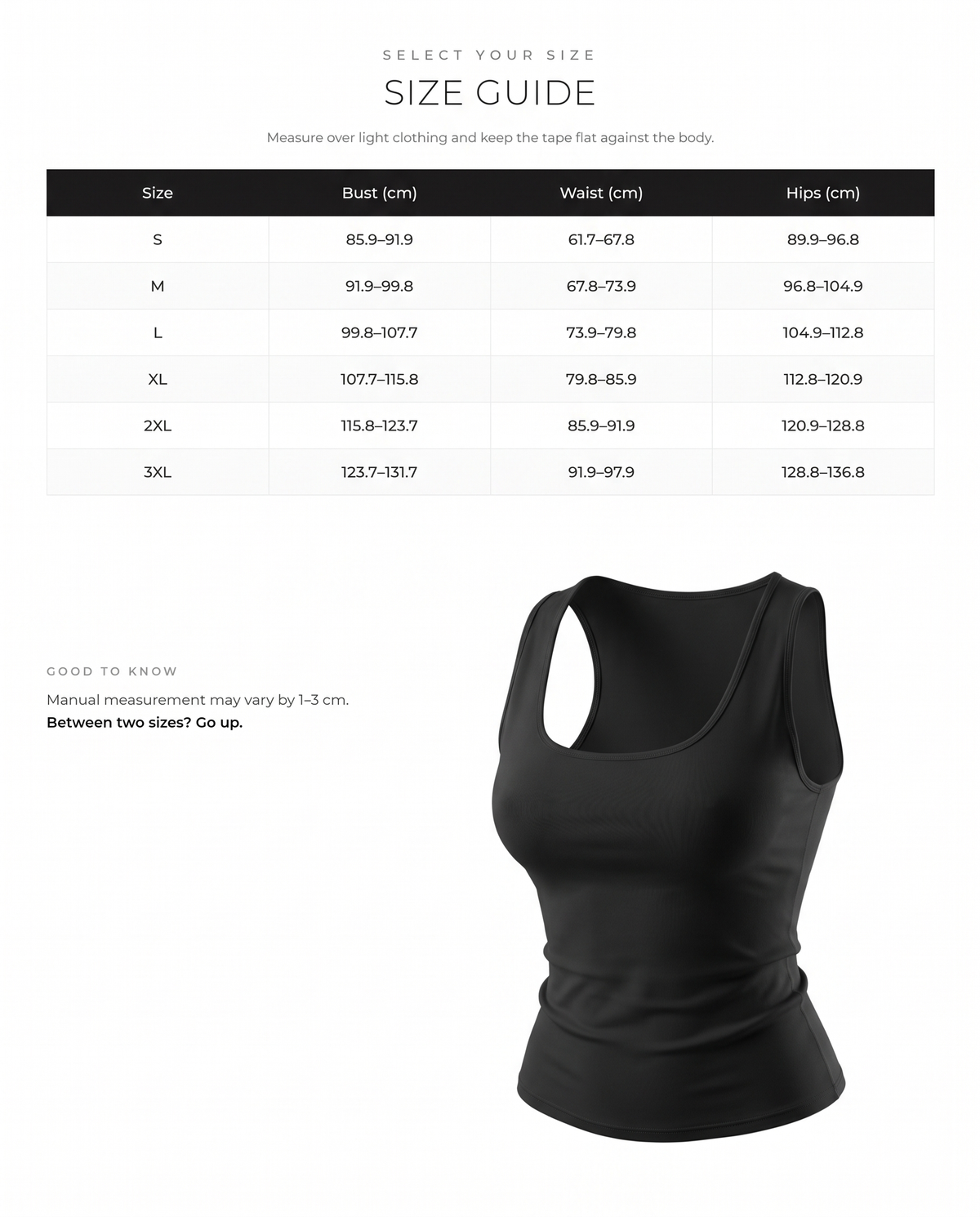 Double-Layer Power Mesh Waist Trainer - FirmaControl size chart
