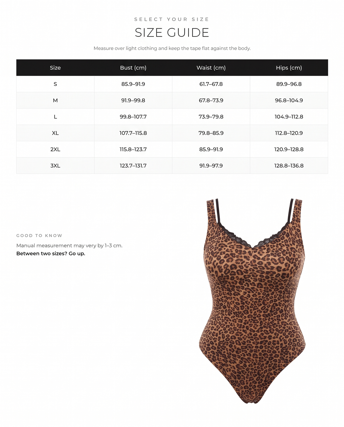 Lace V-Neck Thong Shaping Bodysuit - FirmaLace size chart