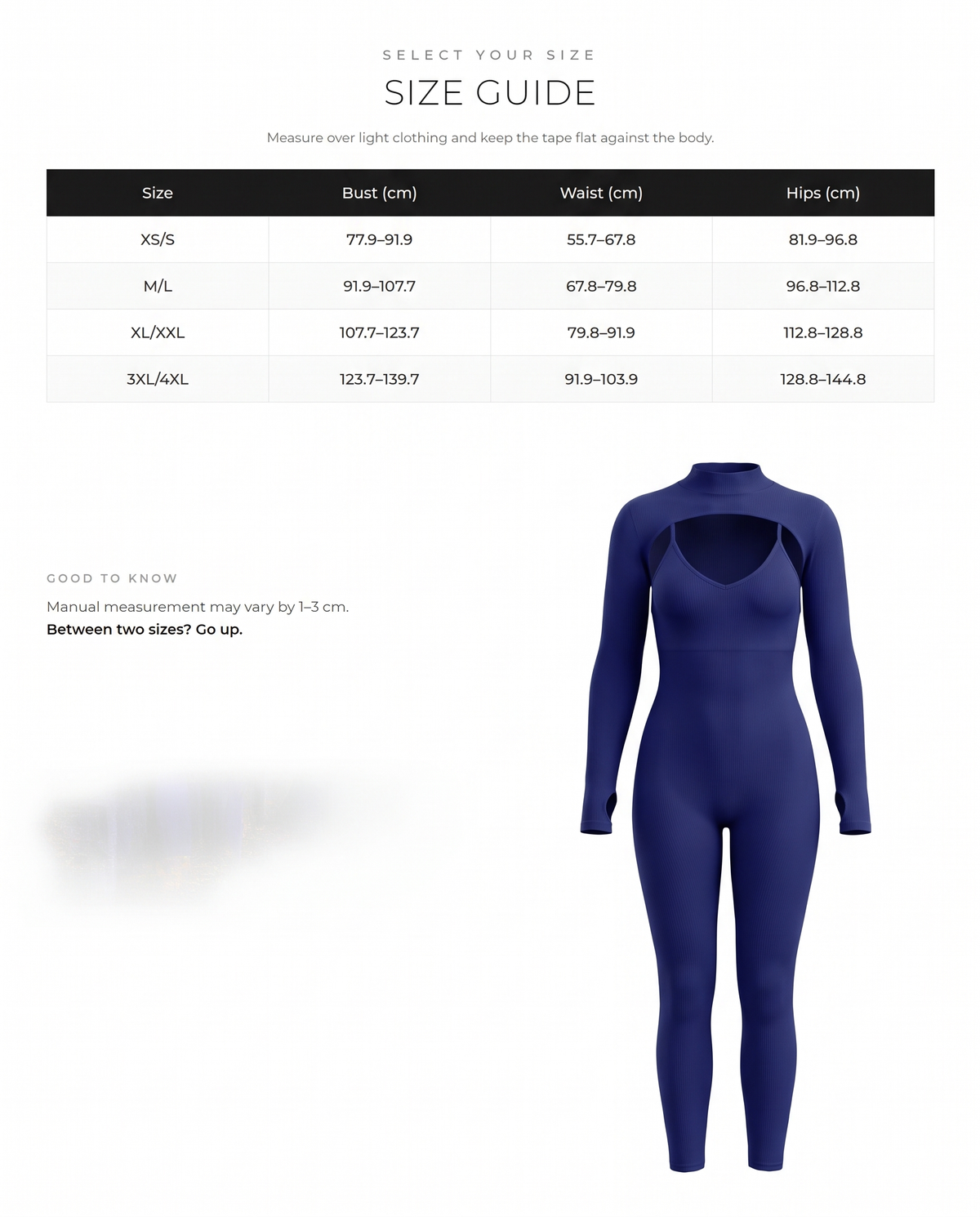 Two-Piece Seamless Tummy Control Jumpsuit Set - FirmaSculpt size chart