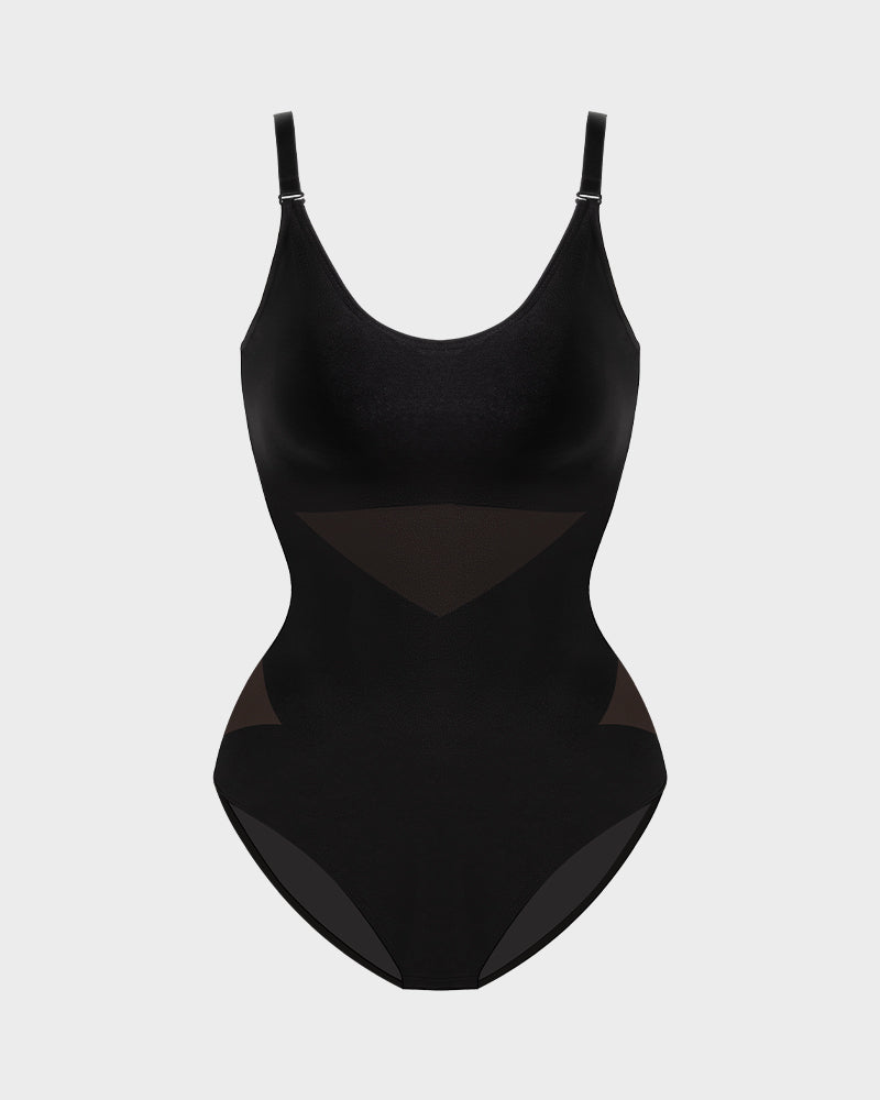 Criss-Cross Mesh Sculpting Bodysuit - FirmaSculpt