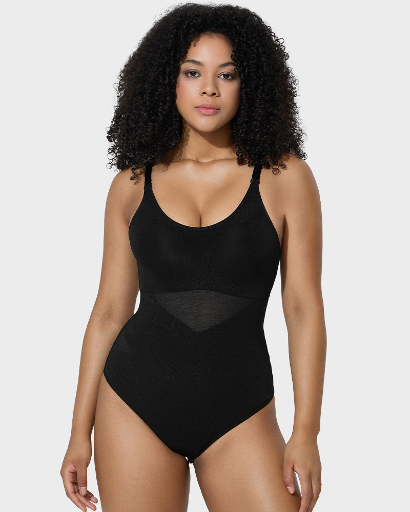 Criss-Cross Mesh Sculpting Bodysuit - FirmaSculpt