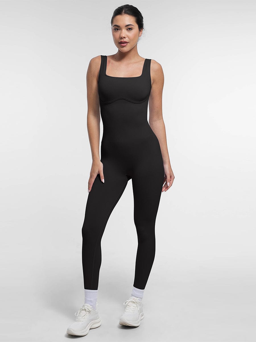 Square Neck U-Back Shaping Jumpsuit - FirmaSculpt
