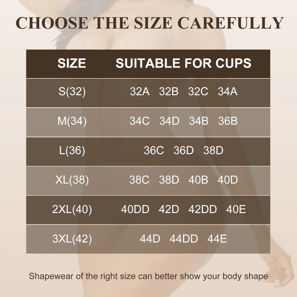 High Waist Tummy Control Shapewear Bodysuit with Nubuck Shoulder Straps - FirmaSculpt size chart