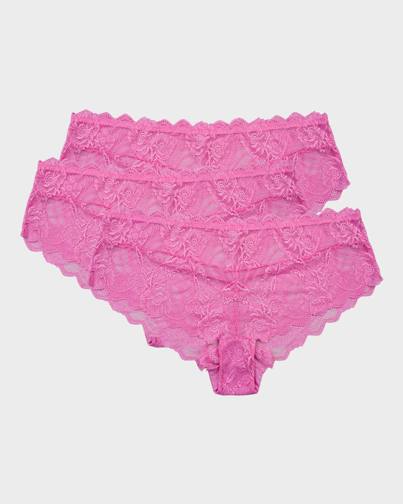 Floral Lace Seamless Briefs 3-Pack - FirmaLace
