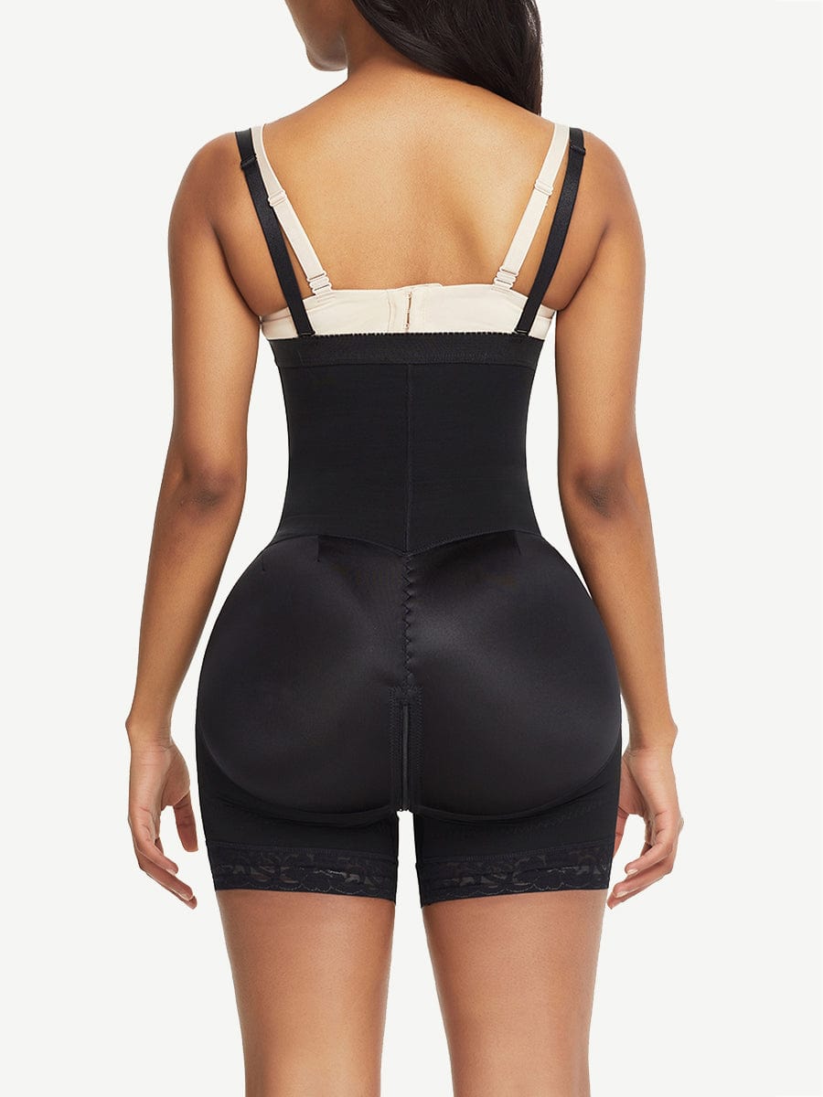 Detachable Strap Side Zip Post-Op Body Shaper with Crotch Zipper - FirmaActive