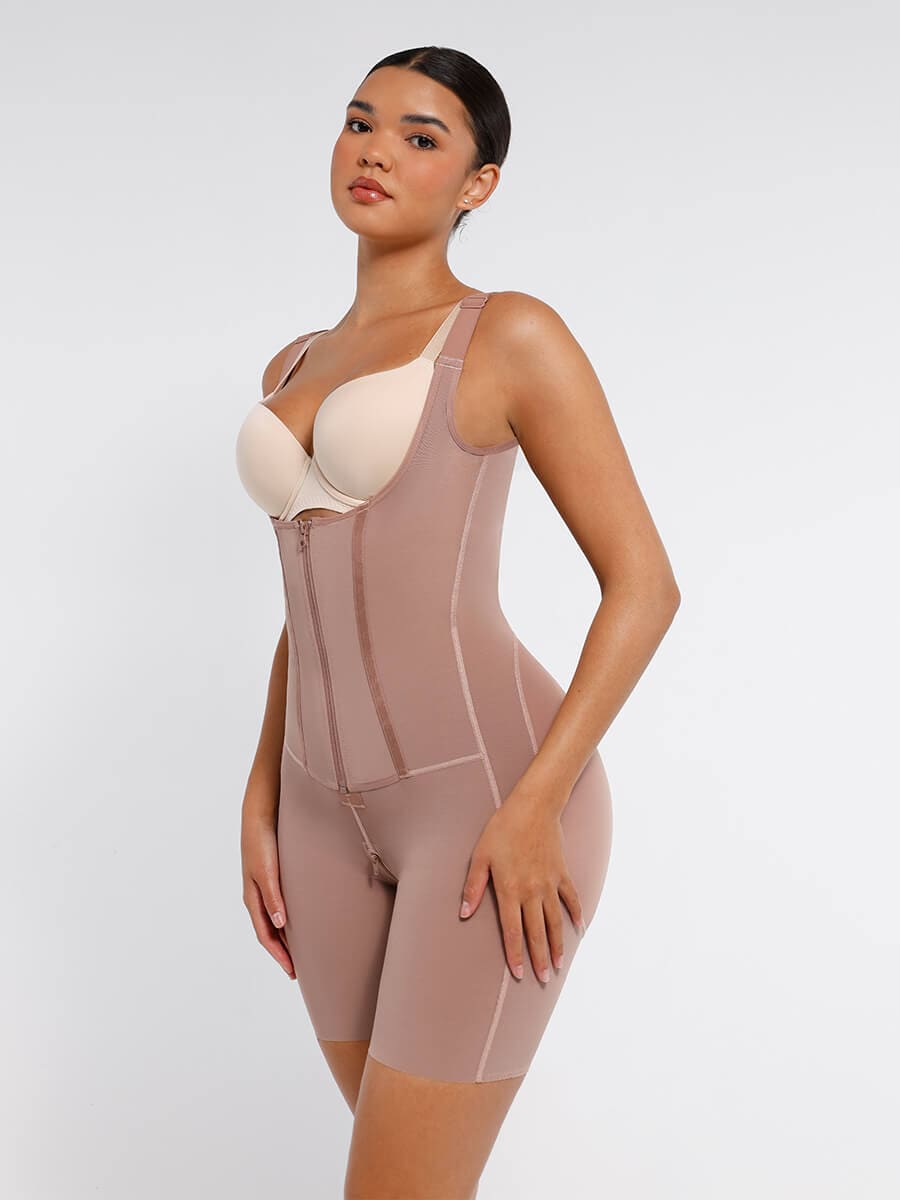 Post Surgery U-Shaped Bust Support Waist and Abdomen Shapewear with Steel Bones FirmaHold