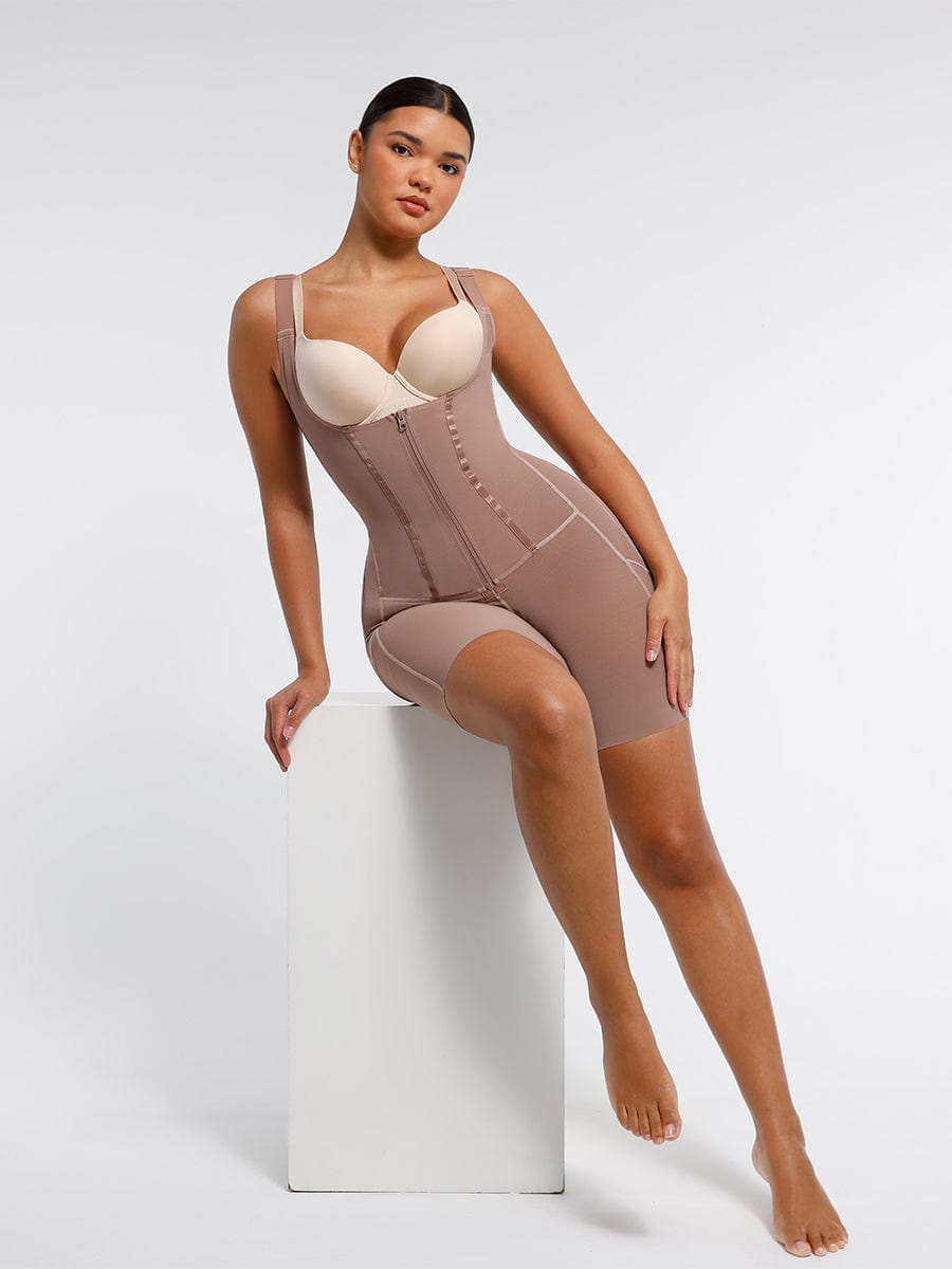Post Surgery U-Shaped Bust Support Waist and Abdomen Shapewear with Steel Bones FirmaHold