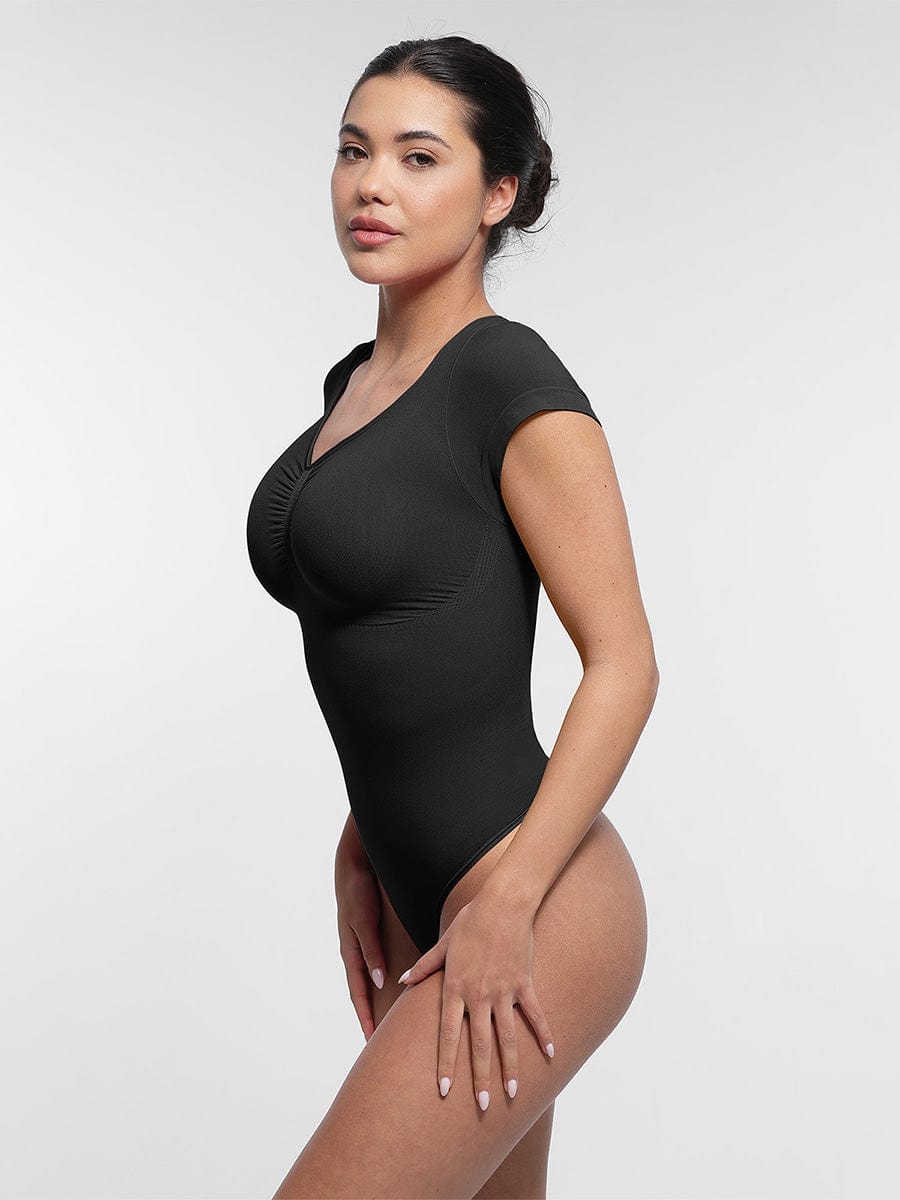 Seamless Bust Support Waist & Abdomen Shaping Thong Bodysuit - FirmaSculpt