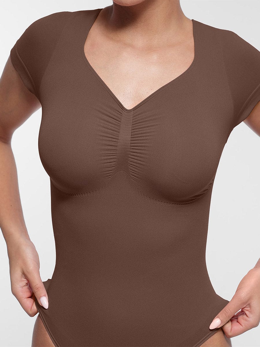 Seamless Bust Support Waist & Abdomen Shaping Thong Bodysuit - FirmaSculpt