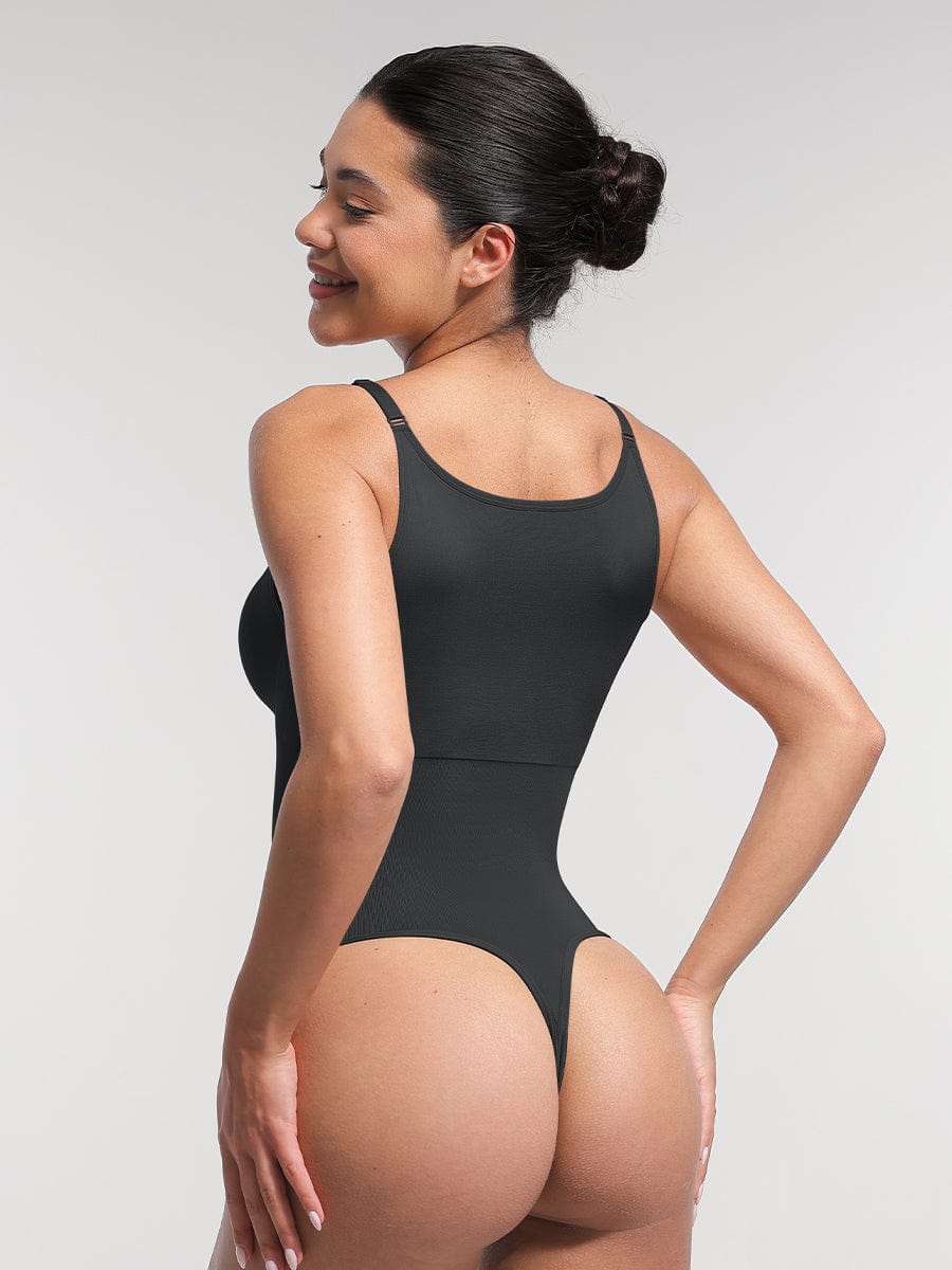 Seamless Tummy Control Thong Bodysuit with Removable Pads - FirmaSculpt