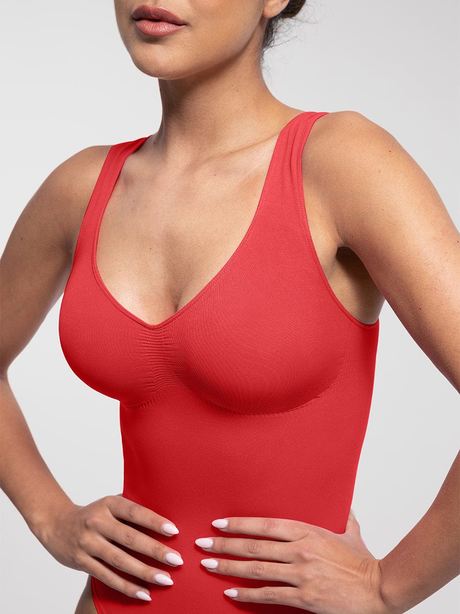 Seamless Bust Support Waist and Abdomen Control Thong Bodysuit - FirmaSculpt