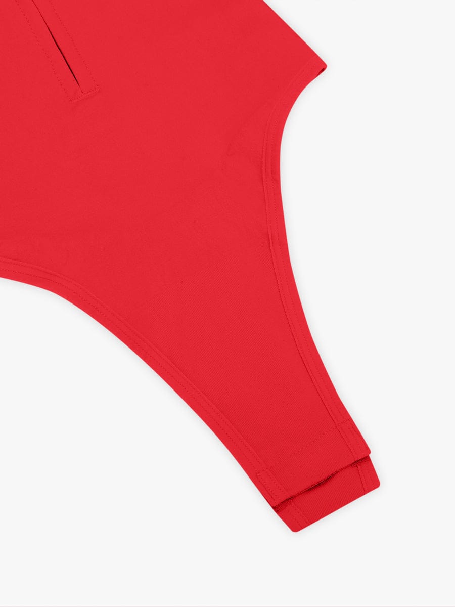 Seamless Plunge Chest Support Bodysuit with Clips Inside - FirmaSculpt
