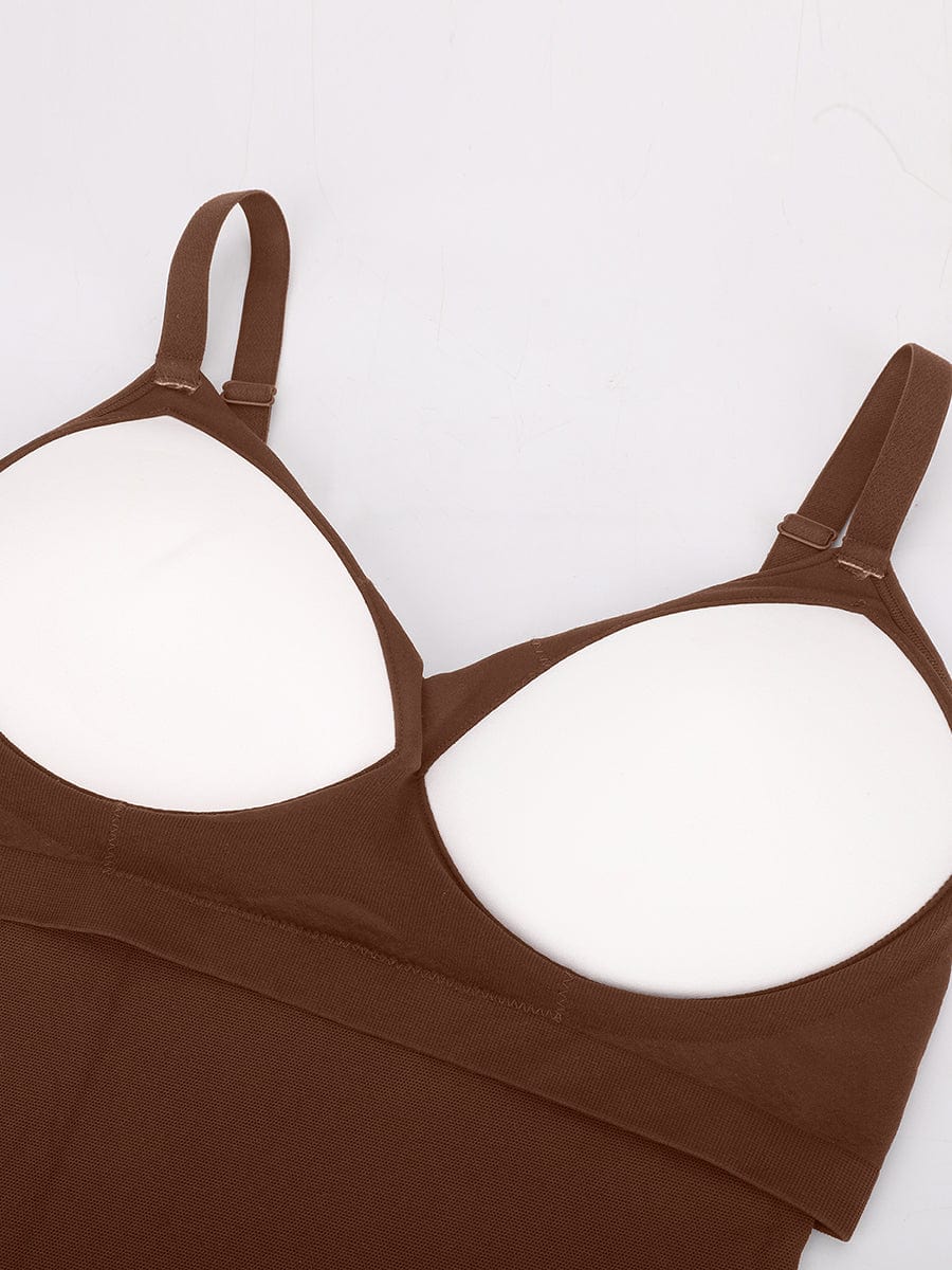 Seamless Built-in Bra Waist and Tummy Control Thong Bodysuit - FirmaActive