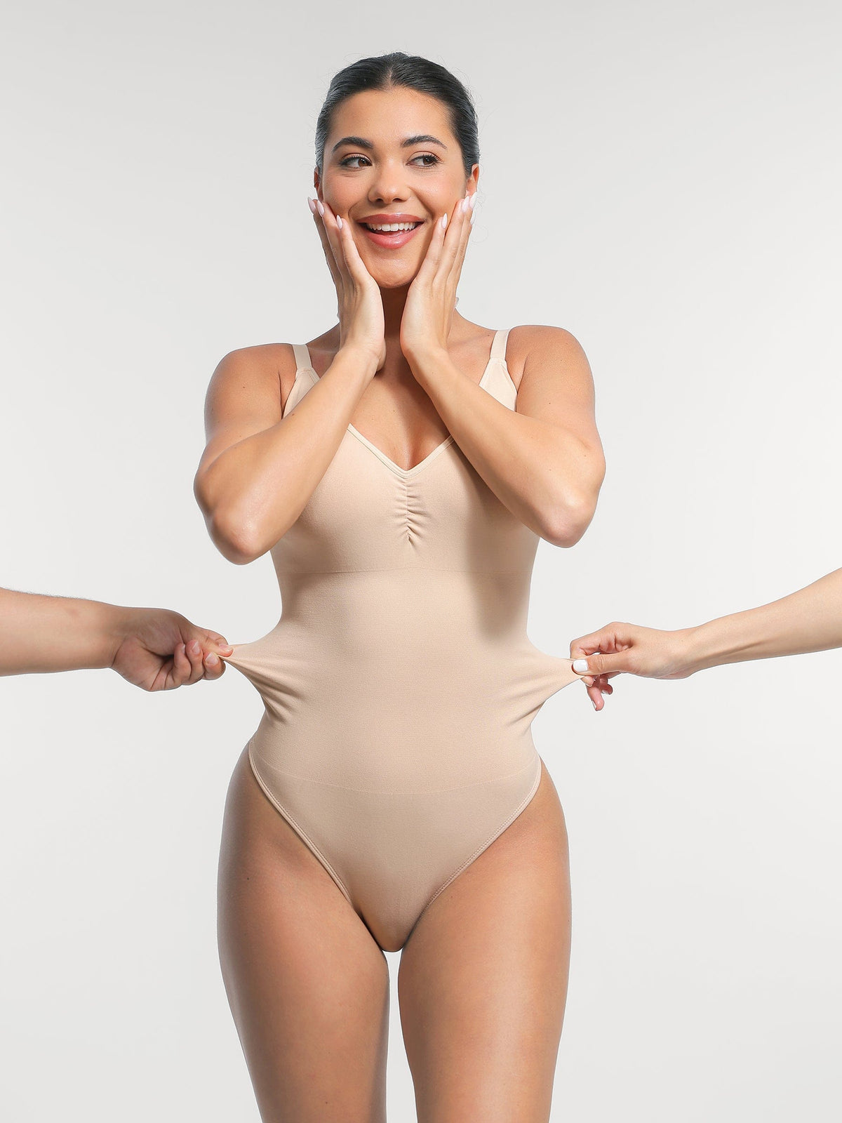 Seamless Built-in Bra Waist and Tummy Control Thong Bodysuit - FirmaActive
