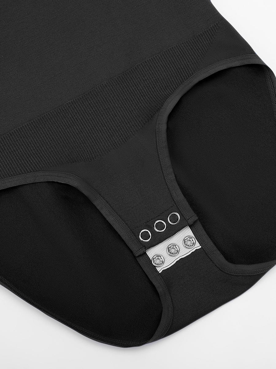 Seamless Round Neck Waist and Snap Crotch Briefs Bodysuit - FirmaSculpt