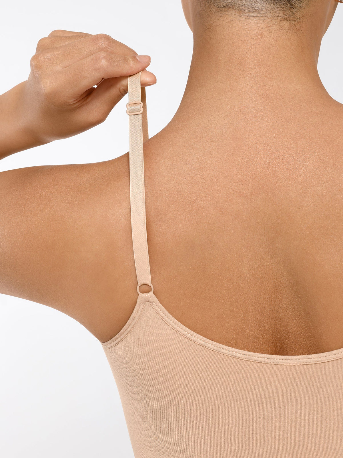Mid-Thigh Full Body Seamless Shaper with Adjustable Straps - FirmaActive