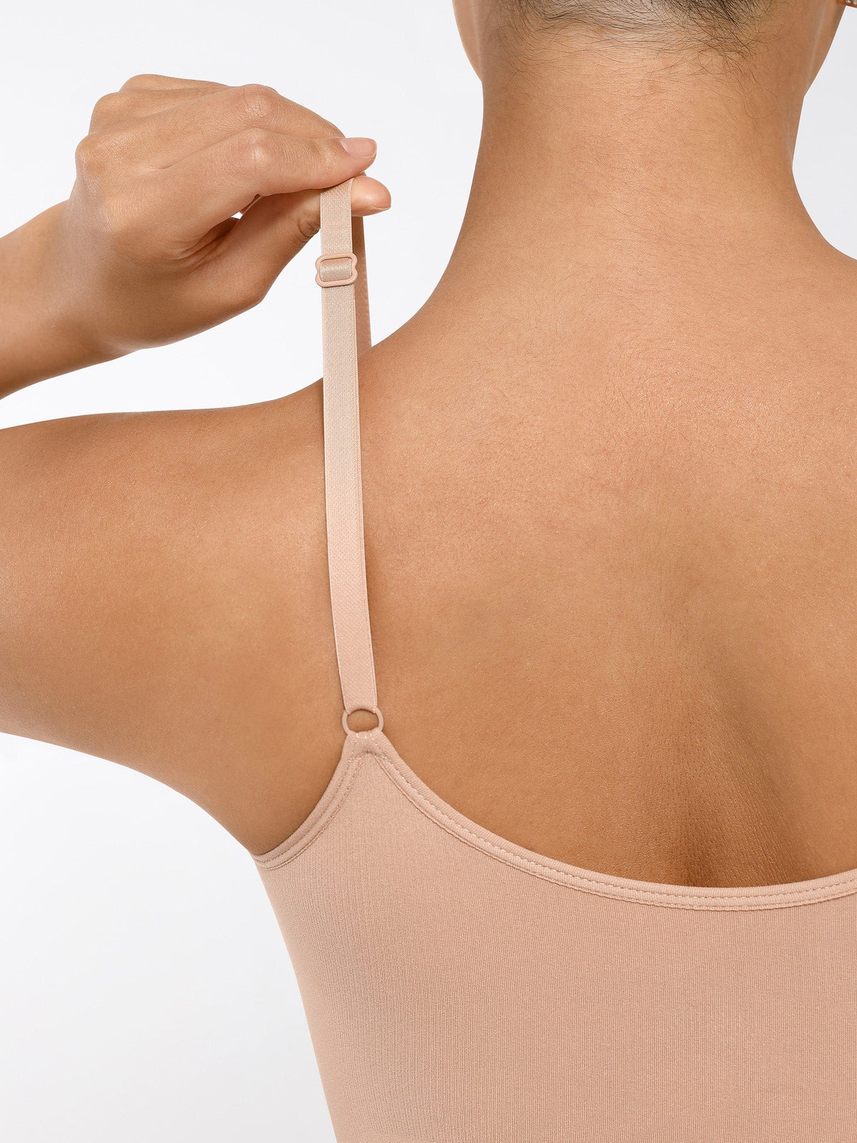 Mid-Thigh Full Body Seamless Shaper with Adjustable Straps - FirmaActive