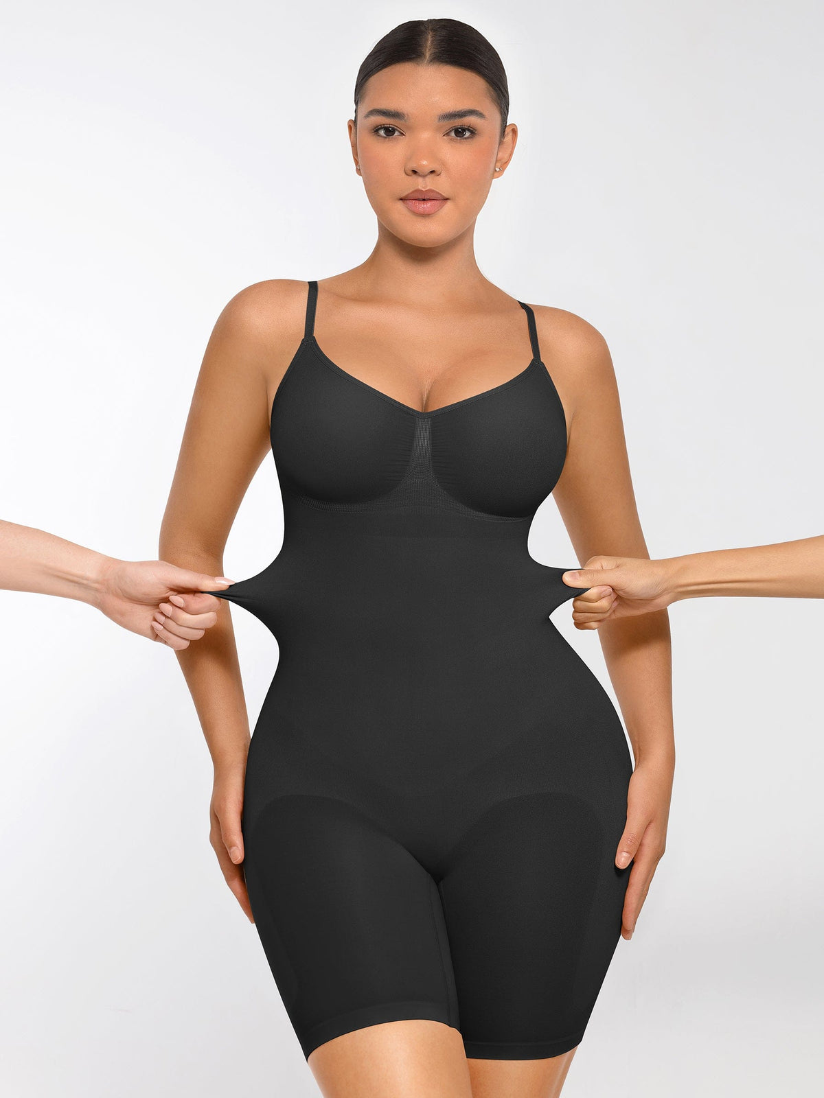 Mid-Thigh Full Body Seamless Shaper with Adjustable Straps - FirmaActive