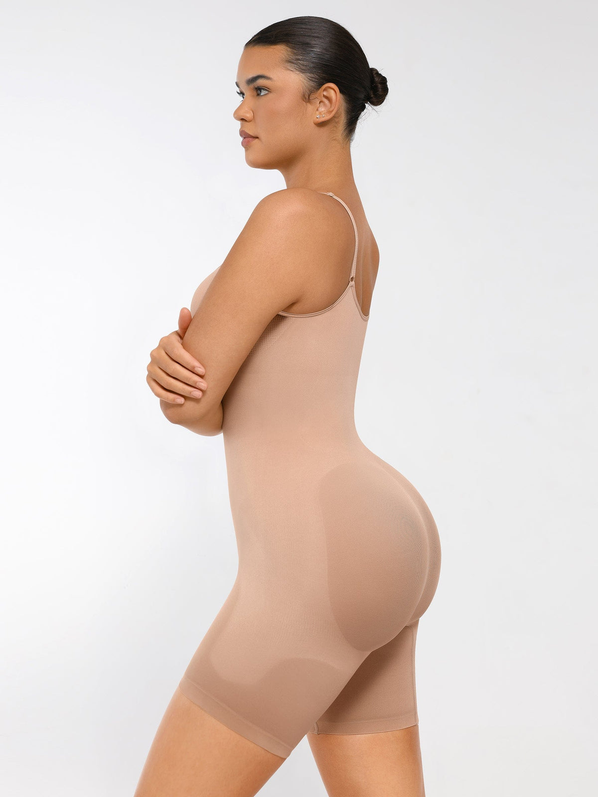 Mid-Thigh Full Body Seamless Shaper with Adjustable Straps - FirmaActive