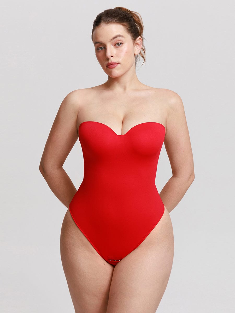 One Piece Underwire Strapless Waist And Abdomen Shaping Thong Bodysuit - FirmaHold