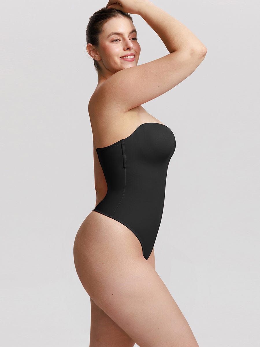 One Piece Underwire Strapless Waist And Abdomen Shaping Thong Bodysuit - FirmaHold