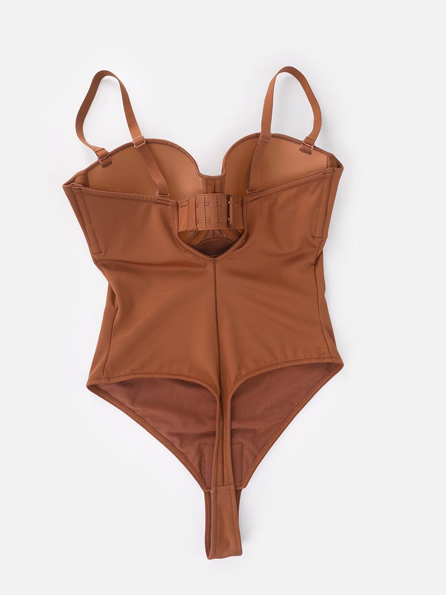 One Piece Underwire Strapless Waist And Abdomen Shaping Thong Bodysuit - FirmaHold