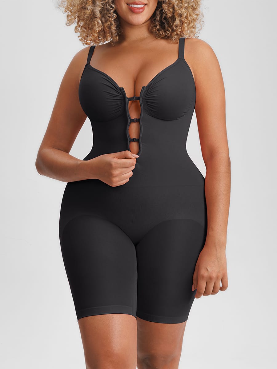 Invisible Zip Seamless Shapewear Bodysuit with Tummy Control & Butt Lifting Adjustable Straps - FirmaSculpt