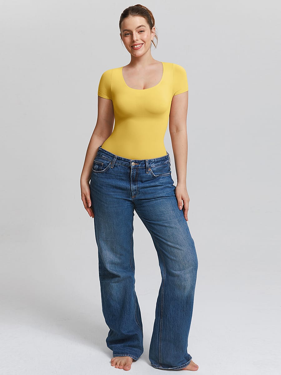 Seamless Scoop Neck Bodysuit with Buttery Soft Tummy Control - FirmaSmooth