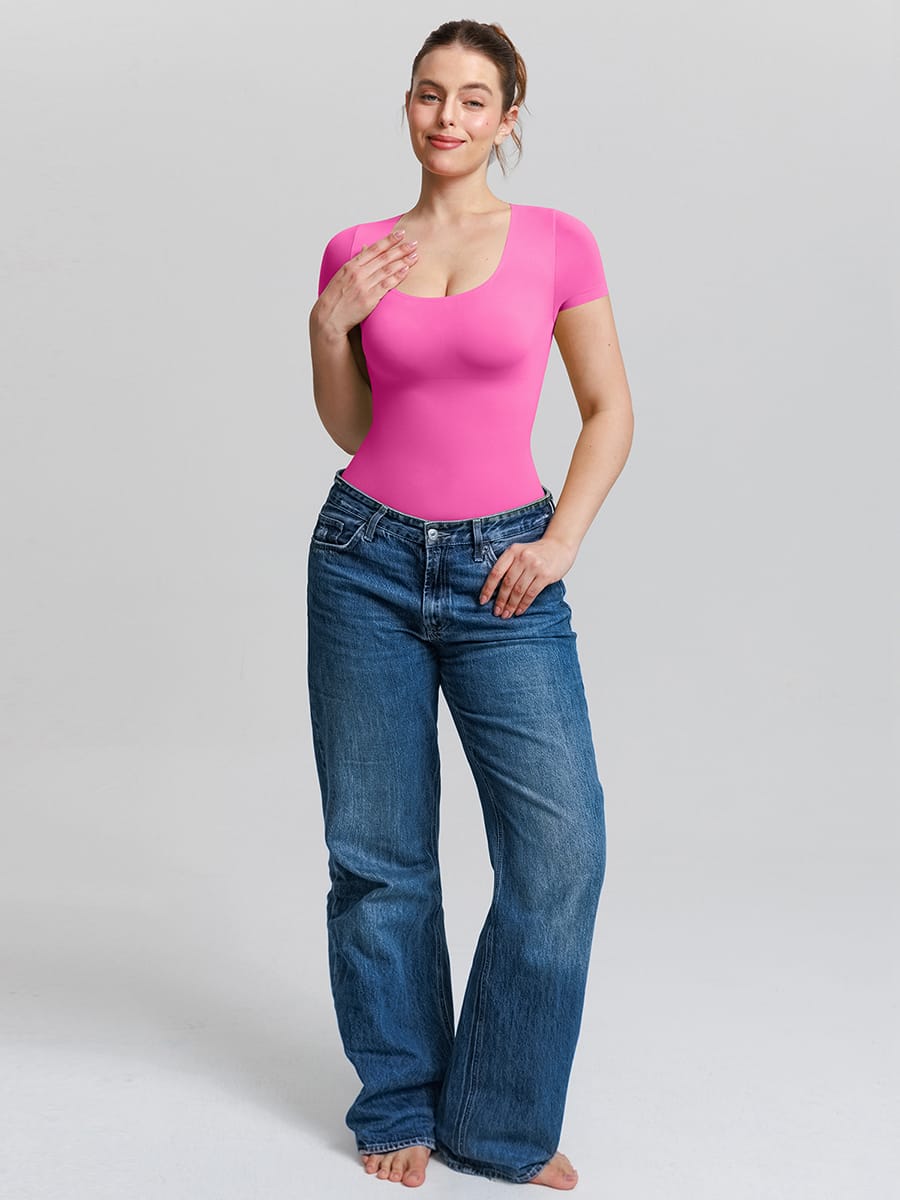 Seamless Scoop Neck Bodysuit with Buttery Soft Tummy Control - FirmaSmooth