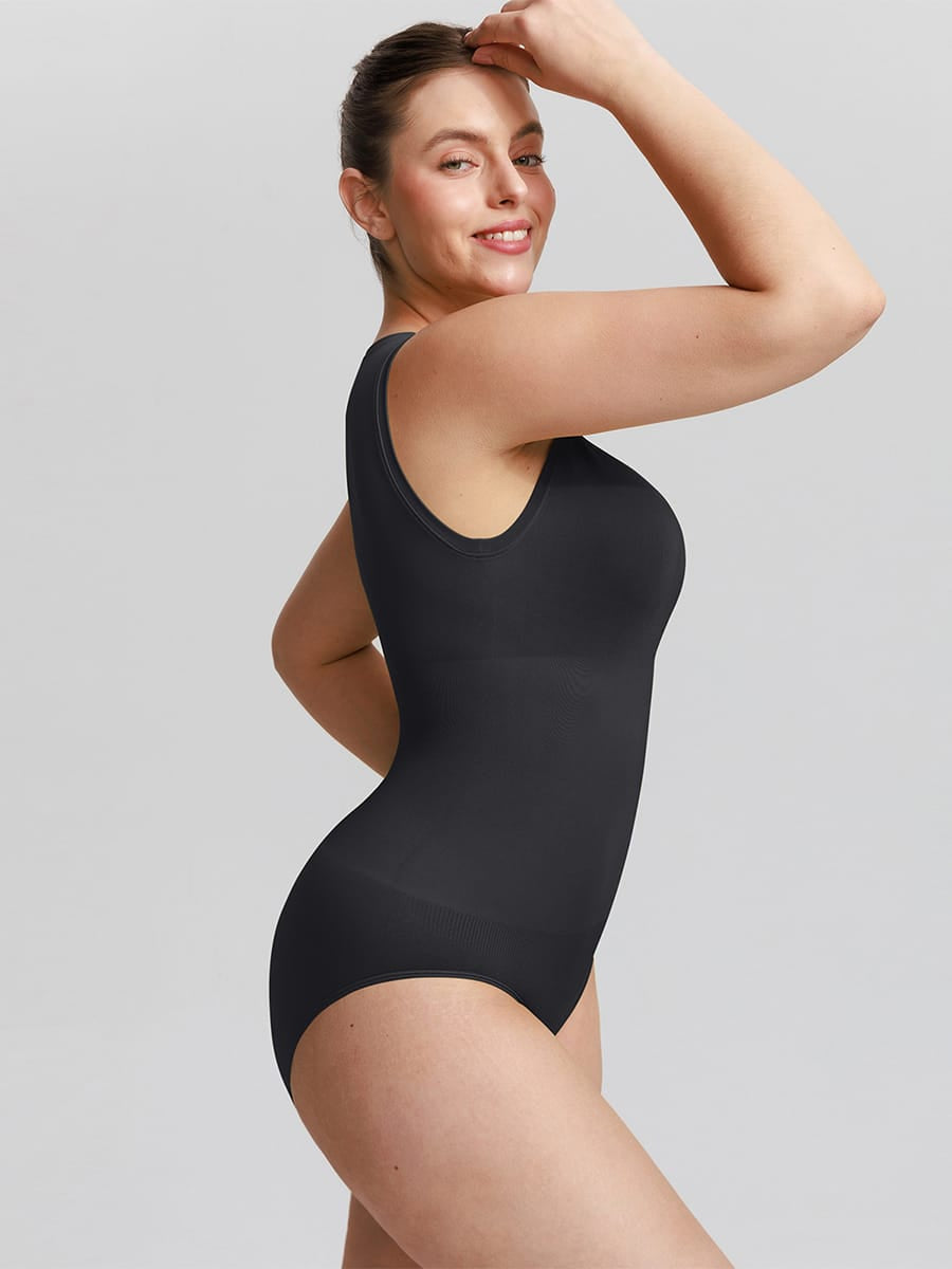 Seamless Buttery Soft Tummy Control Bodysuit Crew Neck - FirmaSoft