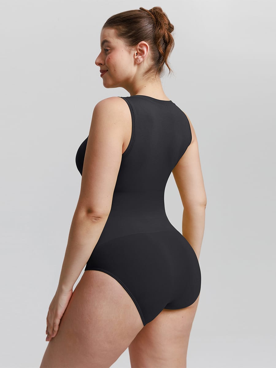 Seamless Buttery Soft Tummy Control Bodysuit Crew Neck - FirmaSoft