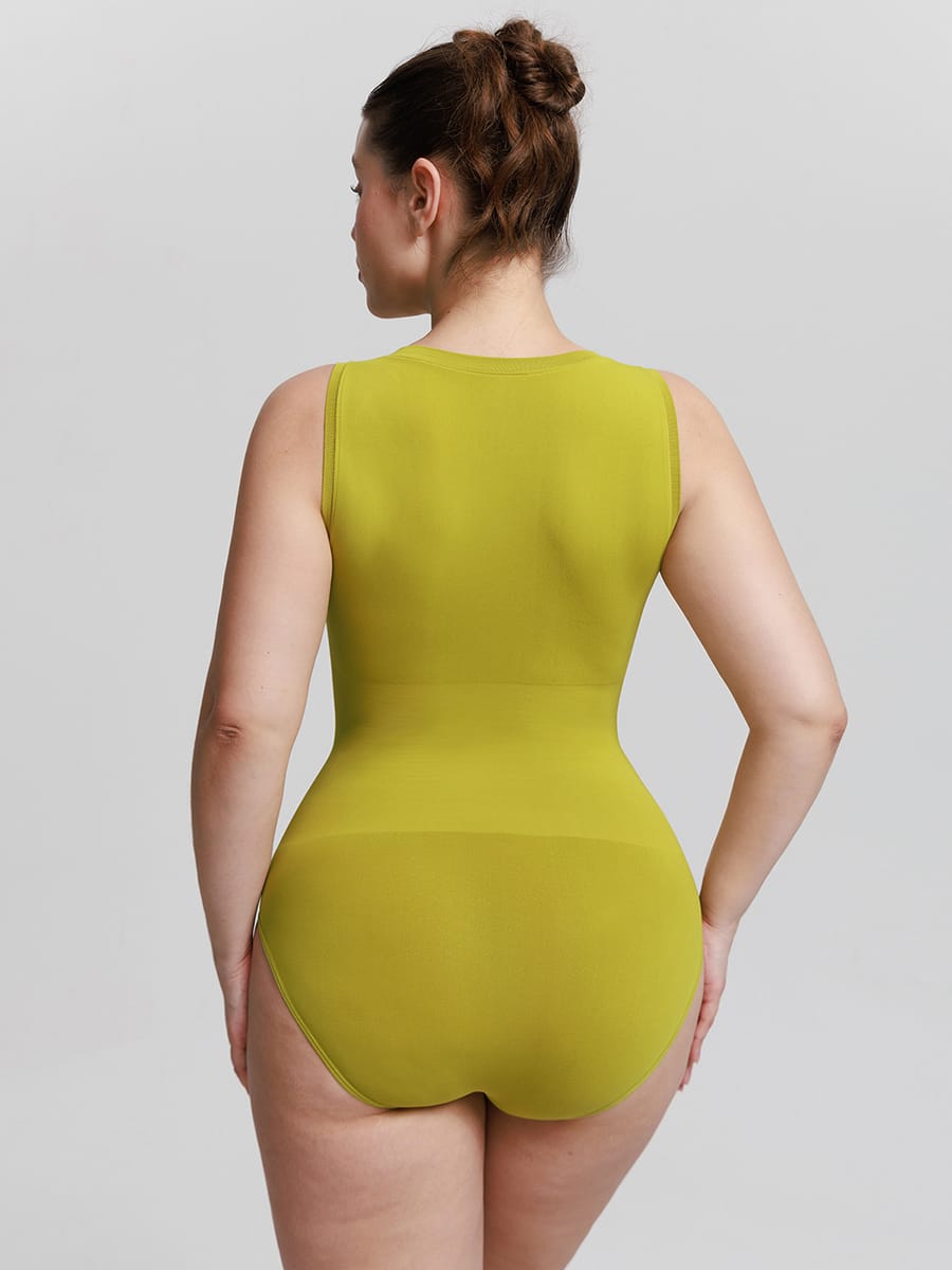 Seamless Buttery Soft Tummy Control Bodysuit Crew Neck - FirmaSoft