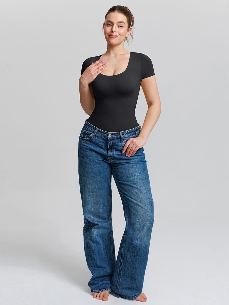 Seamless Scoop Neck Bodysuit with Buttery Soft Tummy Control - FirmaSmooth