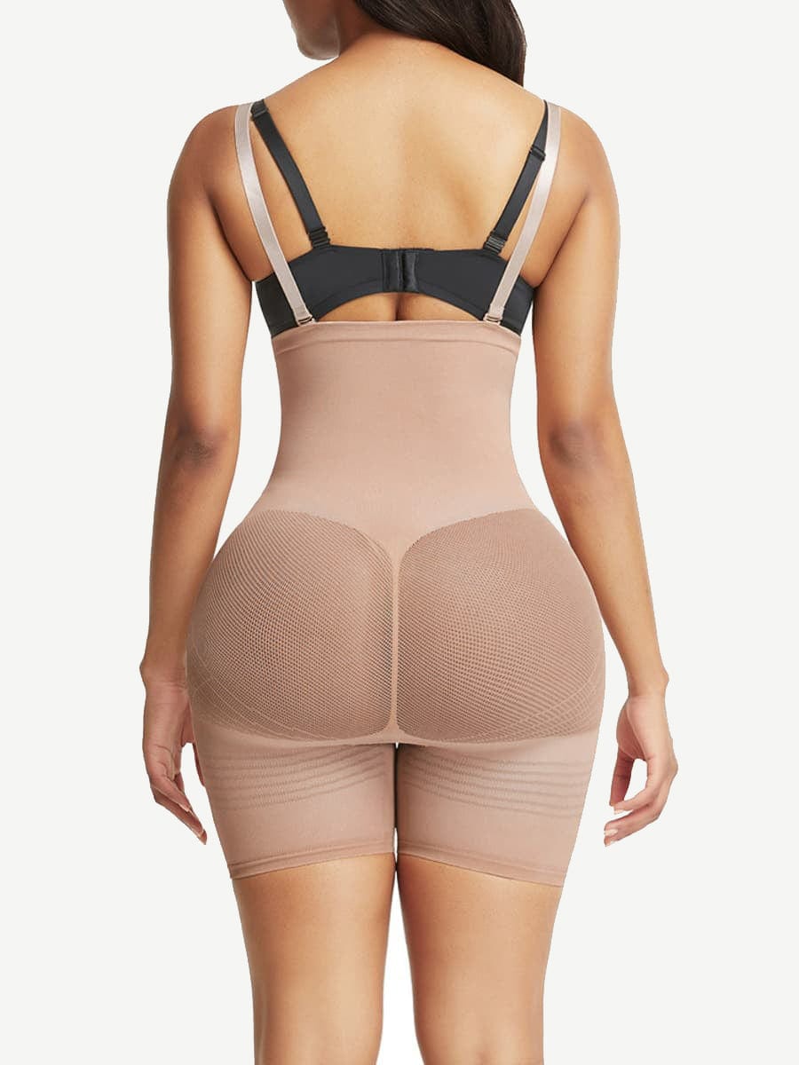 High Waisted Black Seamless Shapewear with Bra Clips for Firm Support - FirmaHold