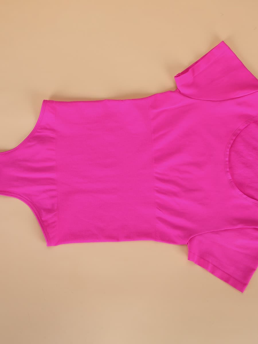 Short-Sleeve Seamless Tummy Control Bodysuit - FirmaSculpt