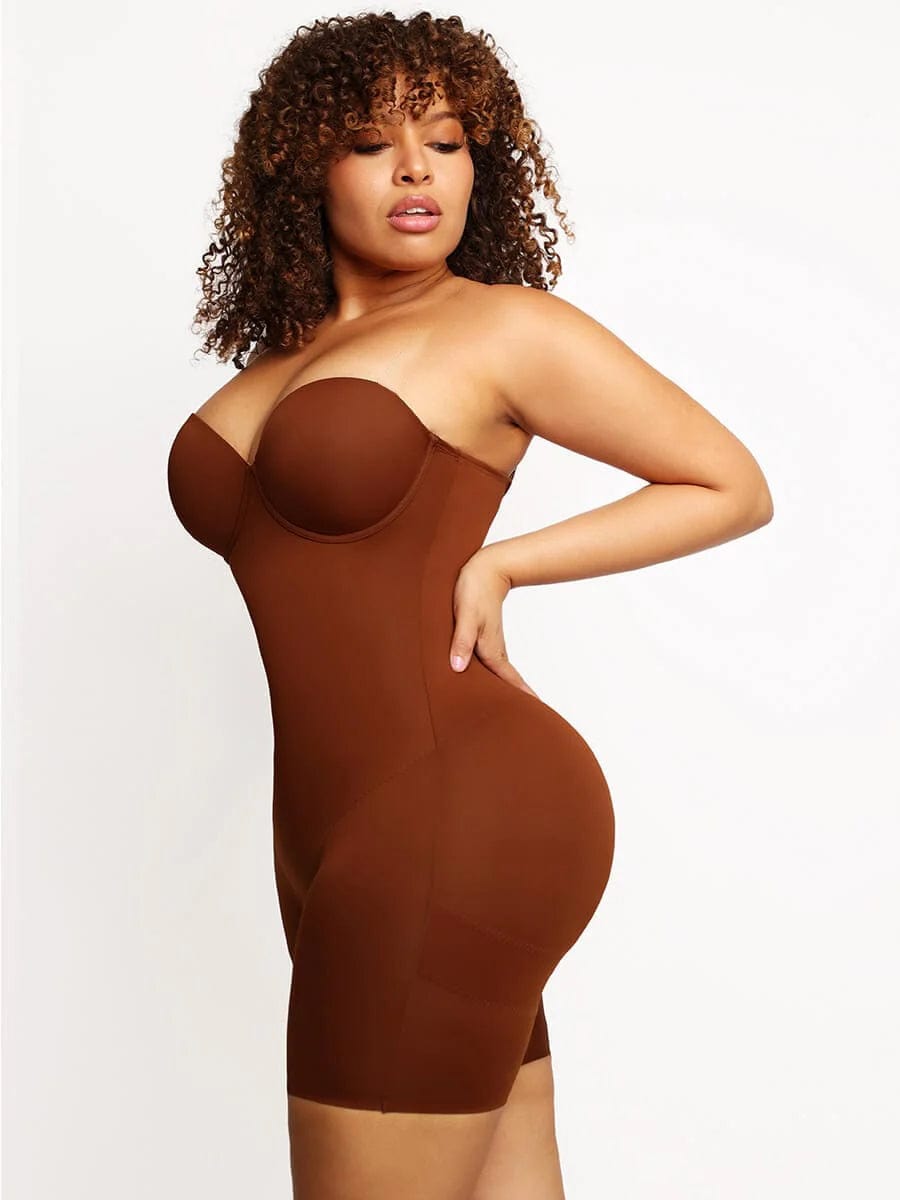 Back Smoothing Underwire Push Up Strapless Shaping Jumpsuit - FirmaSculpt