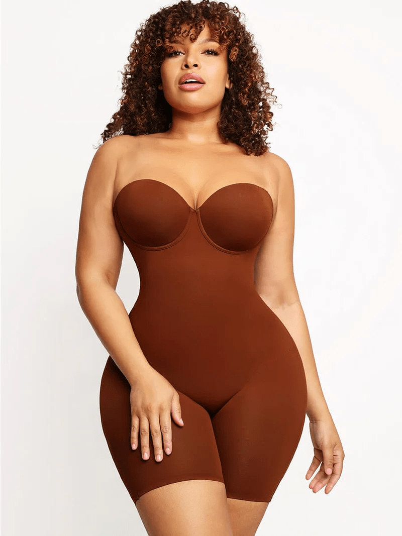 Back Smoothing Underwire Push Up Strapless Shaping Jumpsuit - FirmaSculpt