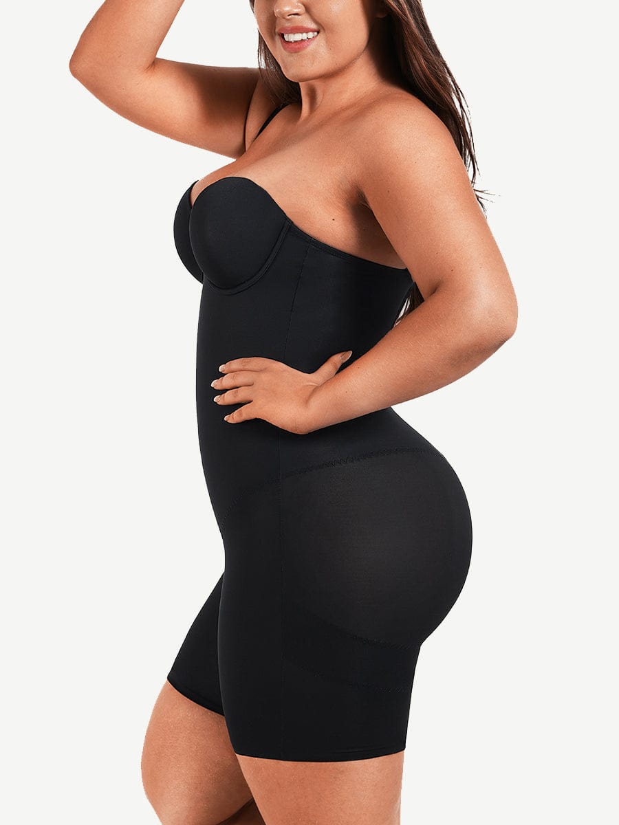 Back Smoothing Underwire Push Up Strapless Shaping Jumpsuit - FirmaSculpt