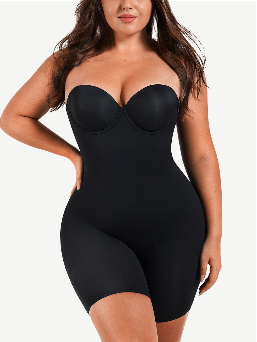 Back Smoothing Underwire Push Up Strapless Shaping Jumpsuit - FirmaSculpt